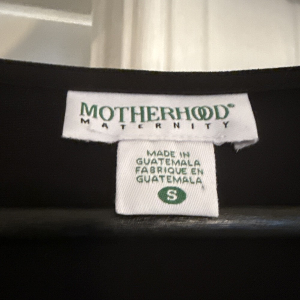 Motherhood Maternity Black Dress Size S 3/4 Sleeve with Waist Tie in Back - Picture 3 of 11